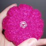 Knitted flower pincushion