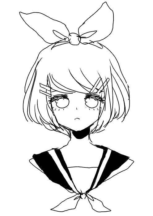 kagamine rin -lineart-