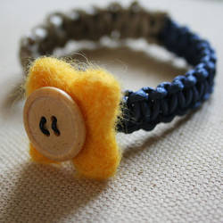 Yellow felt macrame bracelet