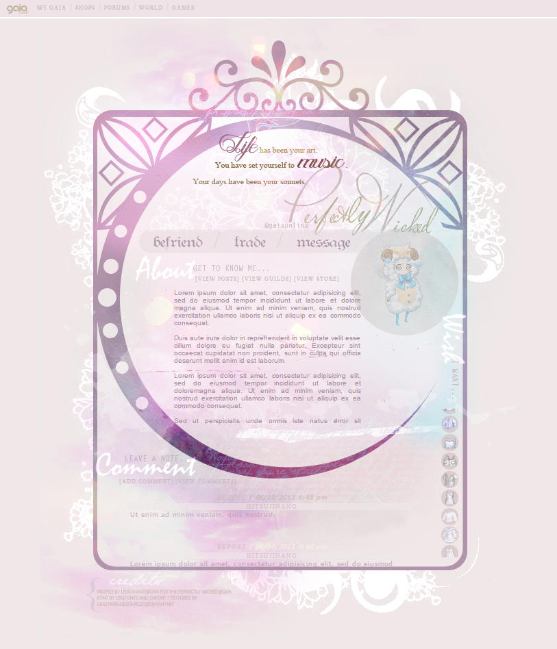 Gaia Profile : Perfectly Wicked by usaginano on DeviantArt