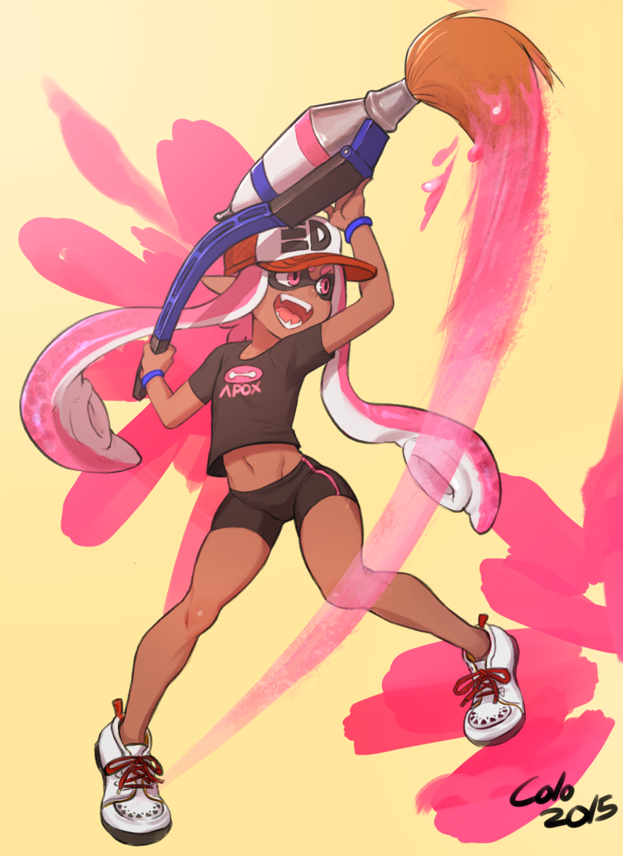 Pink Inkling Jumping Pink inkling by Nagrolaz on DeviantArt