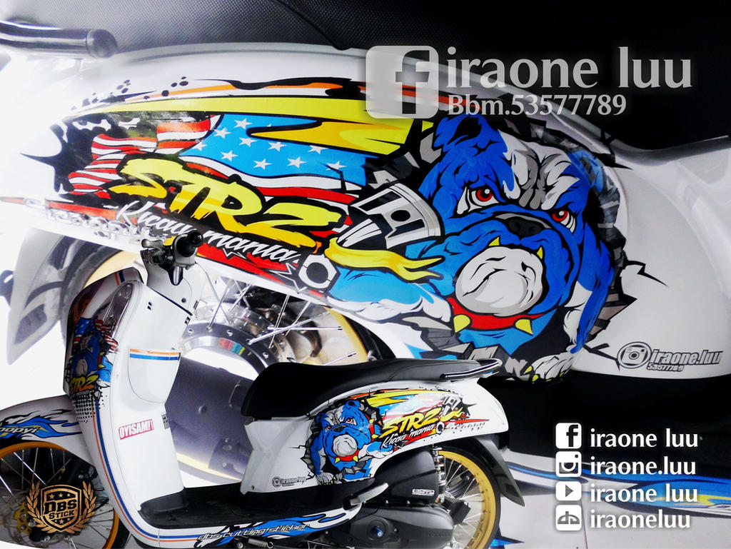 cutting sticker 3d honda scoopy bulldogs vector by iraoneluu on DeviantArt