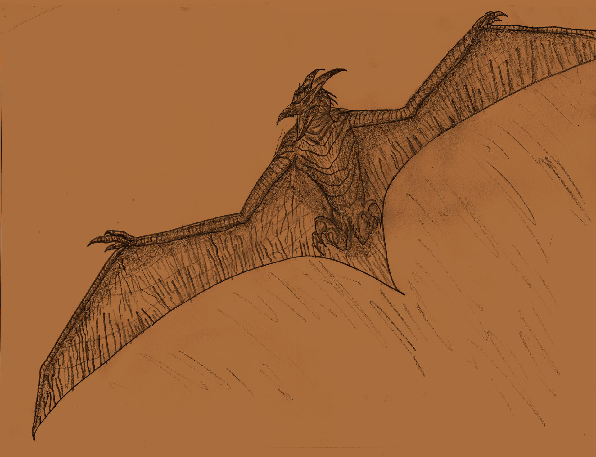 Rodan Drawimg Rodan, circa 2019 by Adiraiju on DeviantArt