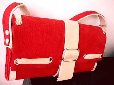 Red leather mini shoulder bag