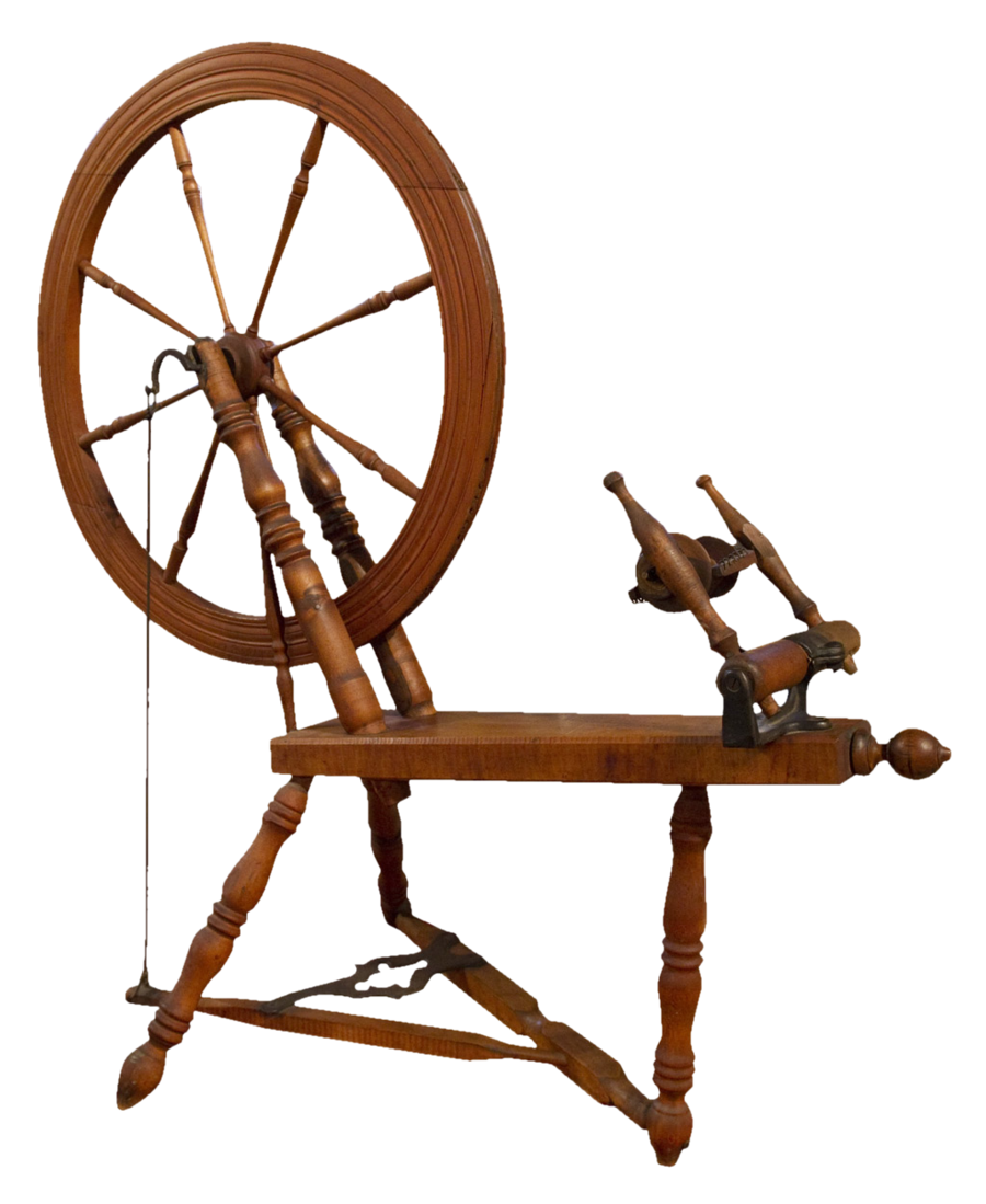 antique spinning wheel PNG