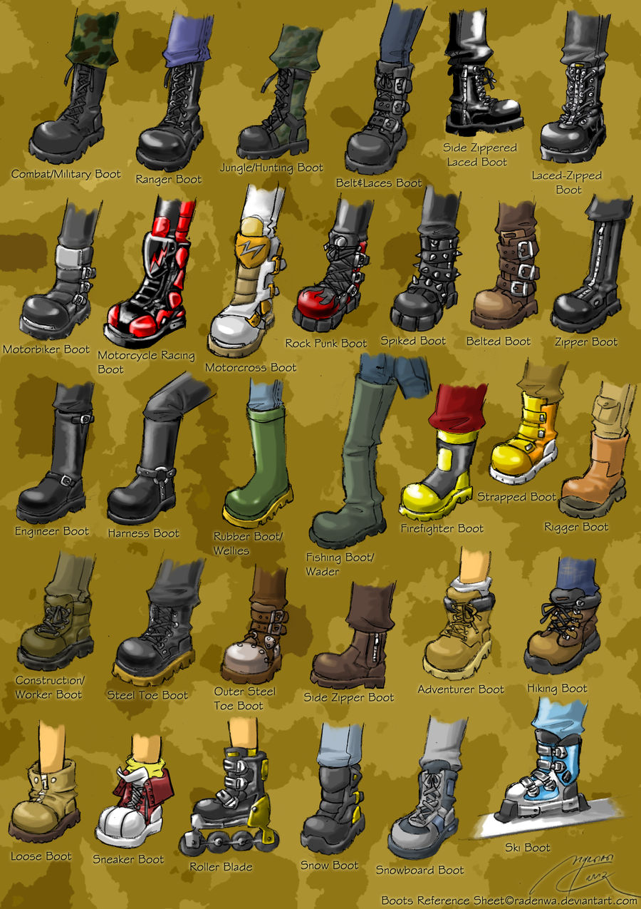 Boots Reference Sheet