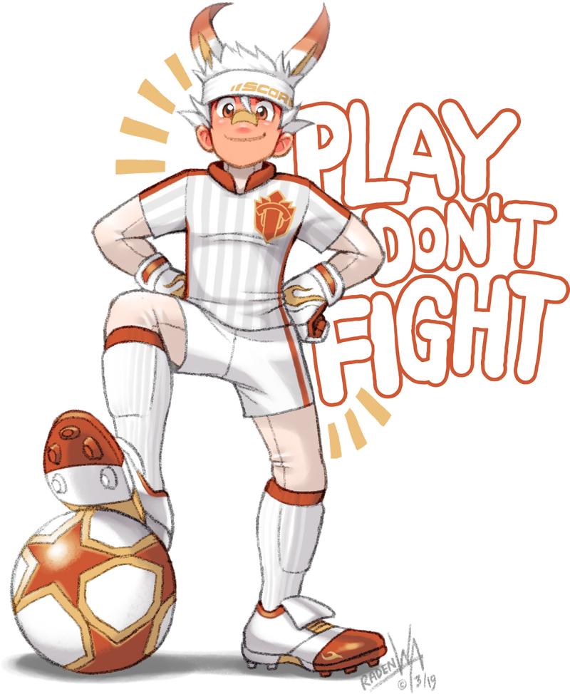Scorbunny -FOOTBALL- Gijinka by RadenWA