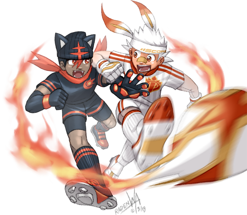 Litten x Scorbunny, Best Fire Bois by RadenWA
