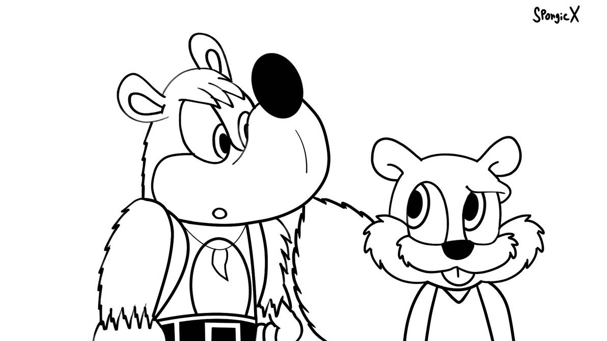 Conker Colouring In Banjo and Conker by SpongicX on DeviantArt