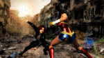 Black Widow VS Wonder Woman by AgnosCreations