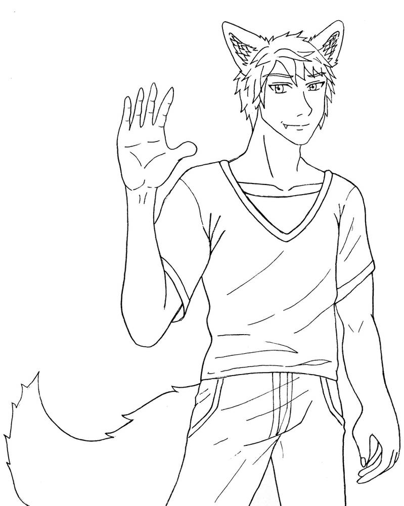 Deviantart Randomguy1001 Free-to-use: Another Random Wolf Guy Lineart by Justin-Wolfe on DeviantArt