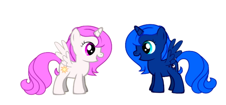 Tia and Woona with their cutie marks