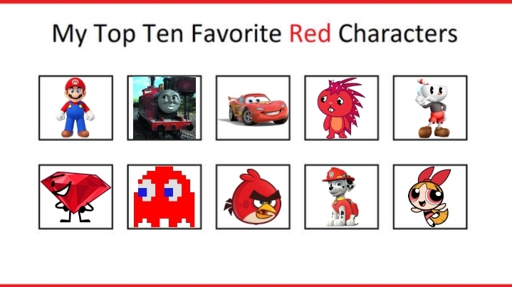 My top 10 favorite RED characters by Cool94epictoons on DeviantArt
