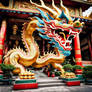 Giant chinese dragon in bangkok temple