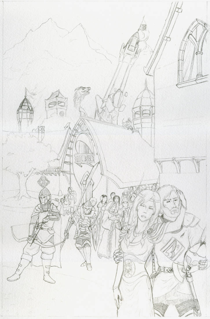 The fall of Gondolin - lineart by Armel on DeviantArt