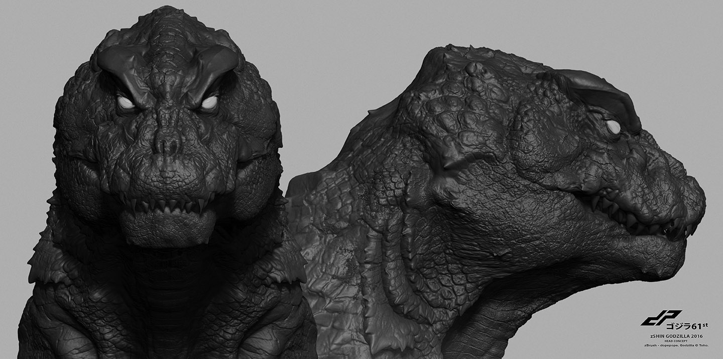 zG16 SHIN GODZILLA head concept alternate views