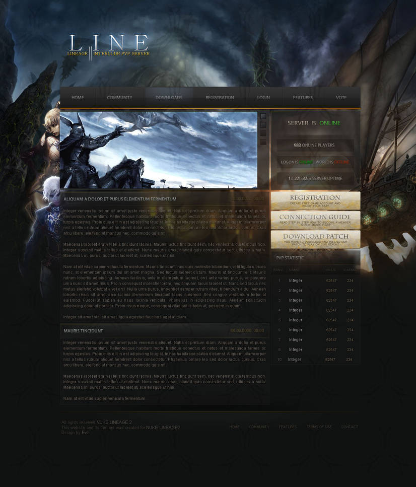 Lineage 2 WebDesign - SOLD by Evil-S on DeviantArt