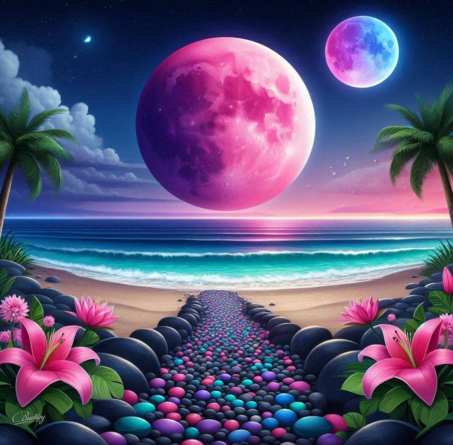 Pink Moon Path Pink moons by Charbeanz84 on DeviantArt