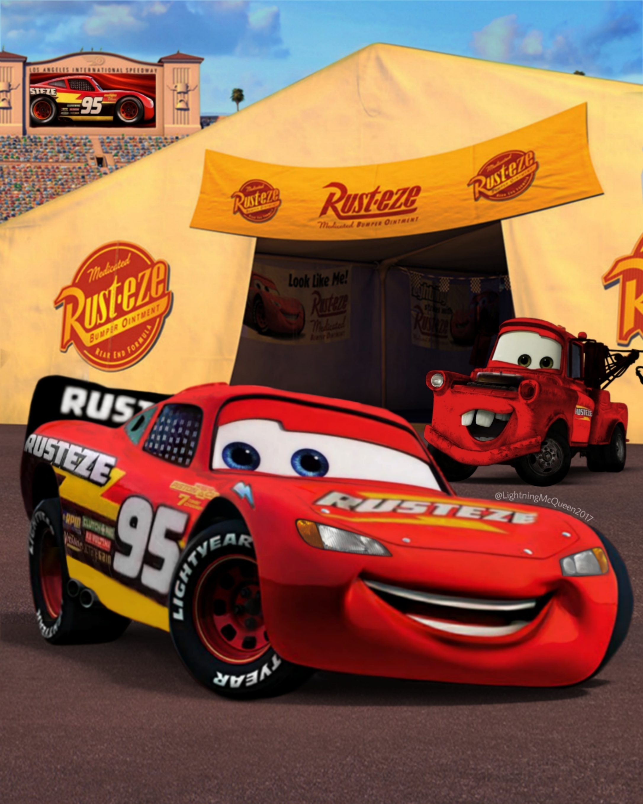 Lightning mcqueen racing in nascar