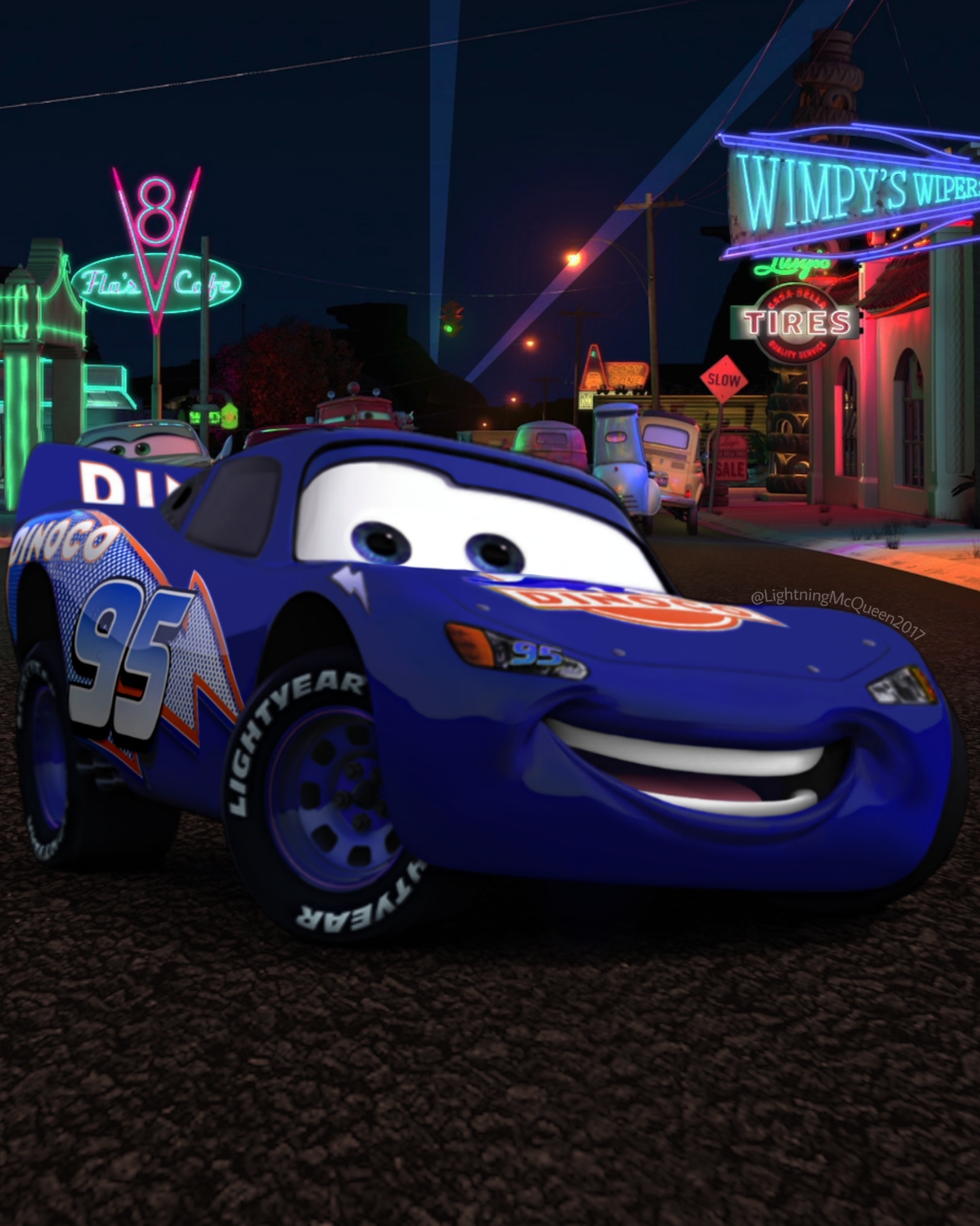 Lightning McQueen-Dinoco Blue  Lightning mcqueen, Blue lightning, Lightning