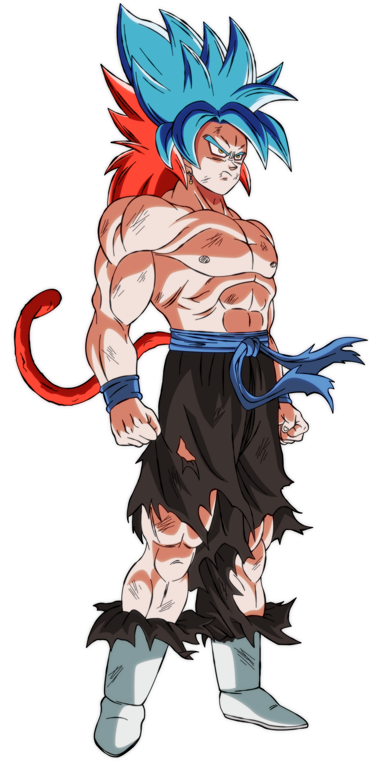 SSJ5 Xeno Goku Render by MohaSetif on DeviantArt