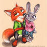 Nick and Judy (Zootopia fanart)