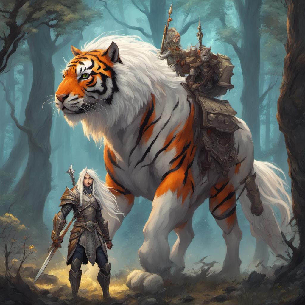 Humantaurian Humanoid Tiger with a long mane 1 by velyssara on DeviantArt