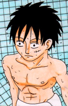 Luffy in the bathroom