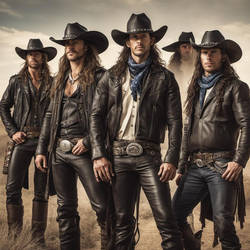 COWBOYS WEARING LEATHER VERY TIGHT WITH BANDANA an