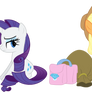 Rarity and AppleJack are sitting