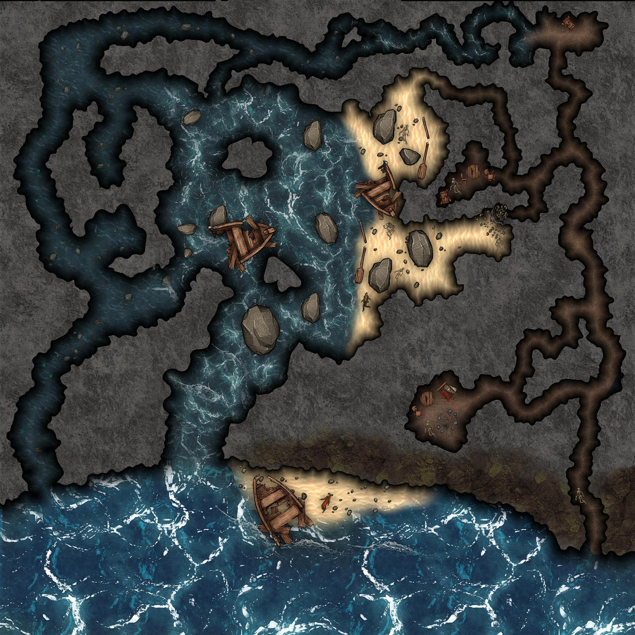 Sea Cave dungeon map by Andrusius on DeviantArt