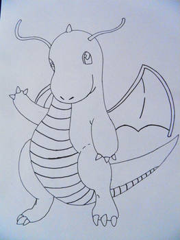 Dragonite Line Art