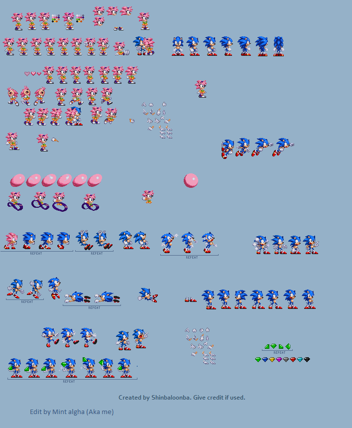 Amy Sprite Sheet by ZMK30 on DeviantArt