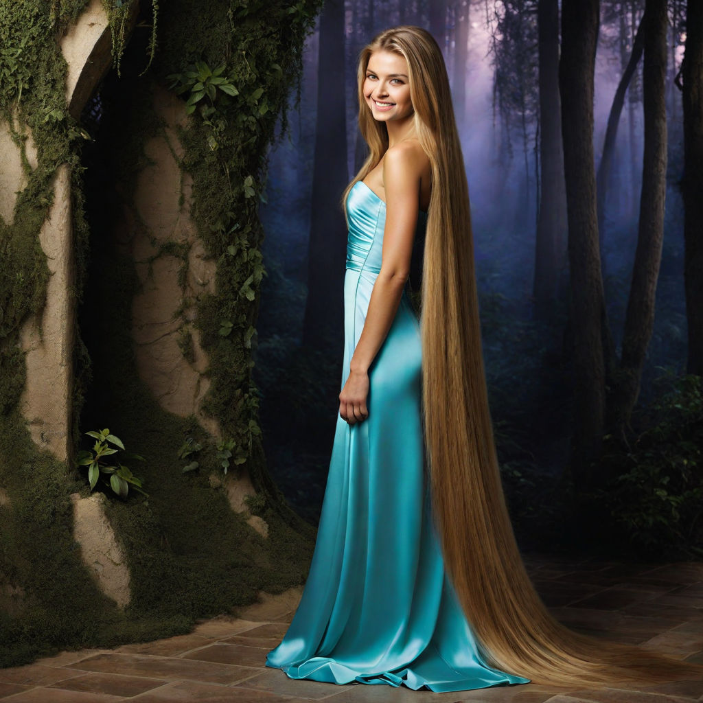 Indiana Evans with Floor Length Hair