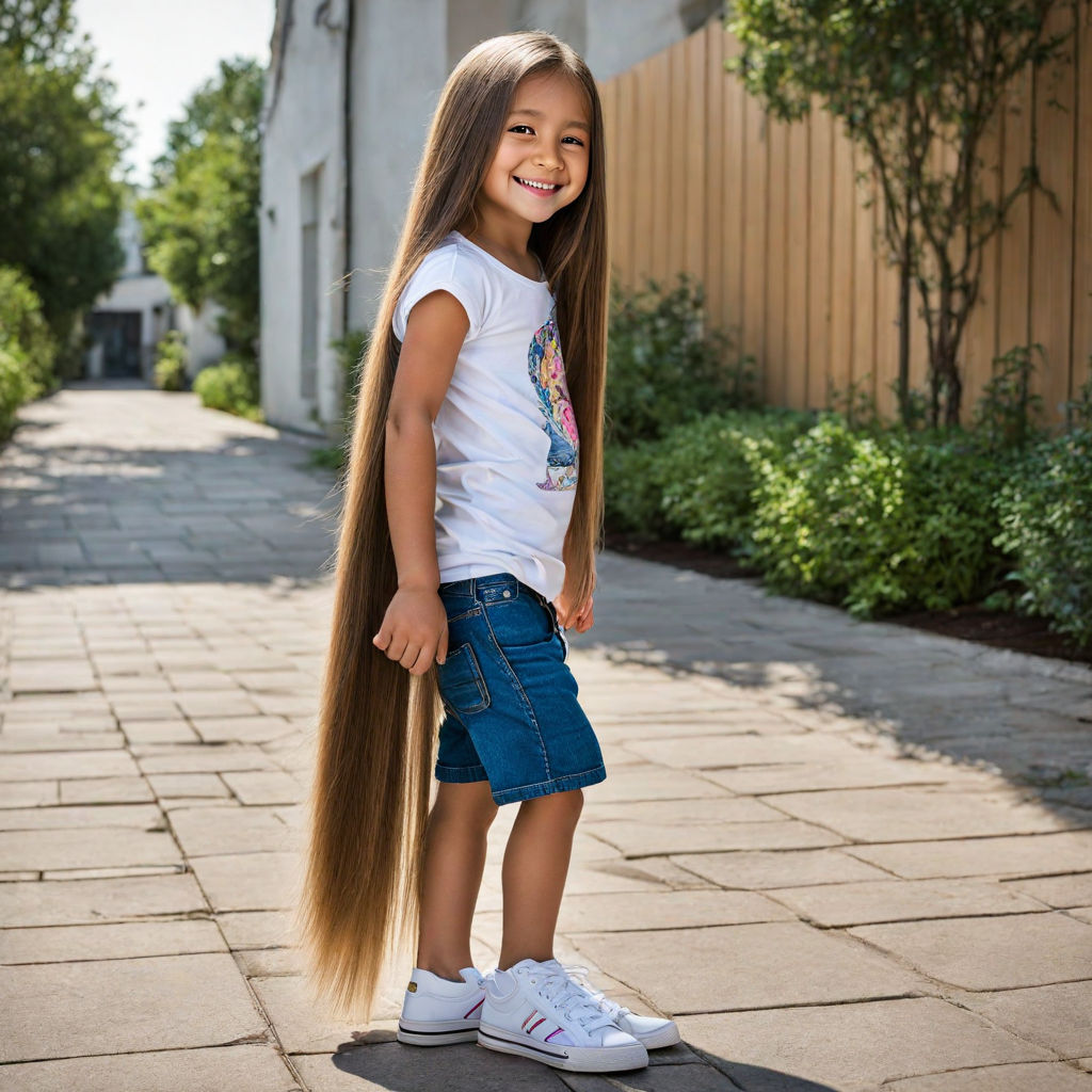 5 year old Girl with Very Long Hair