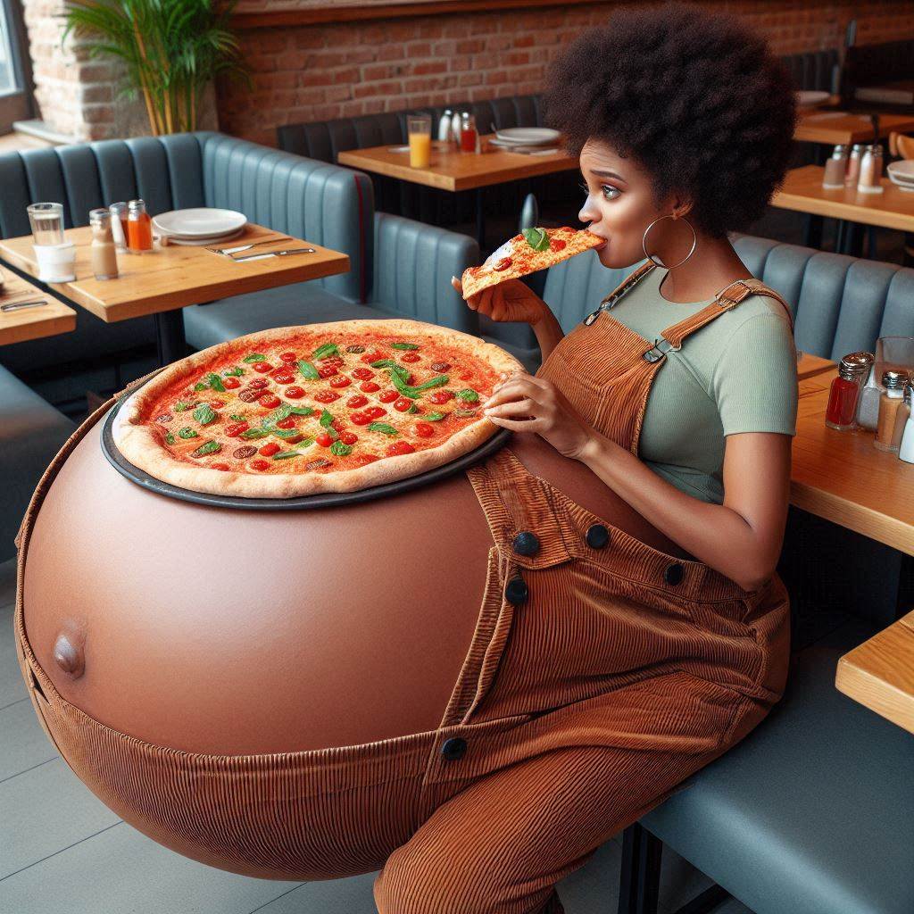 Pregnant Woman and Pizza Bloat