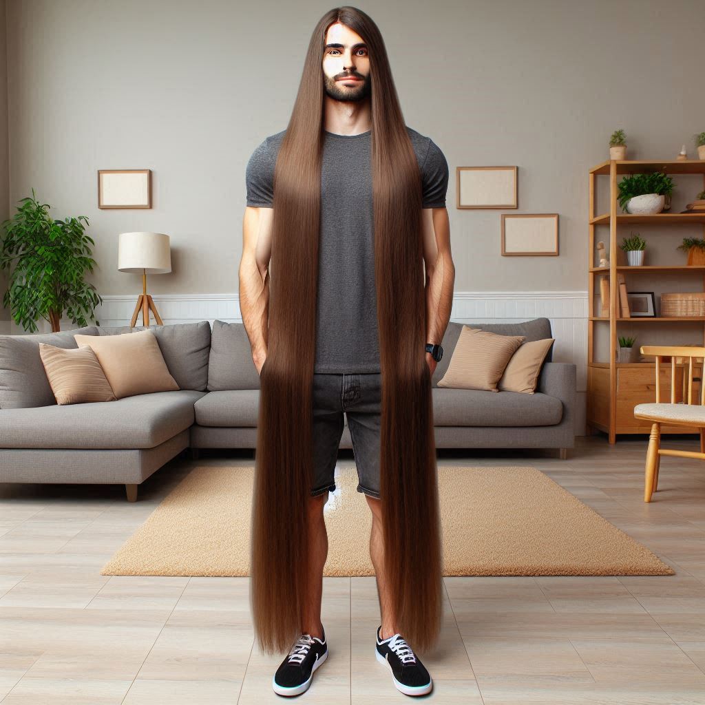 A Man who never cut his long brown hair.