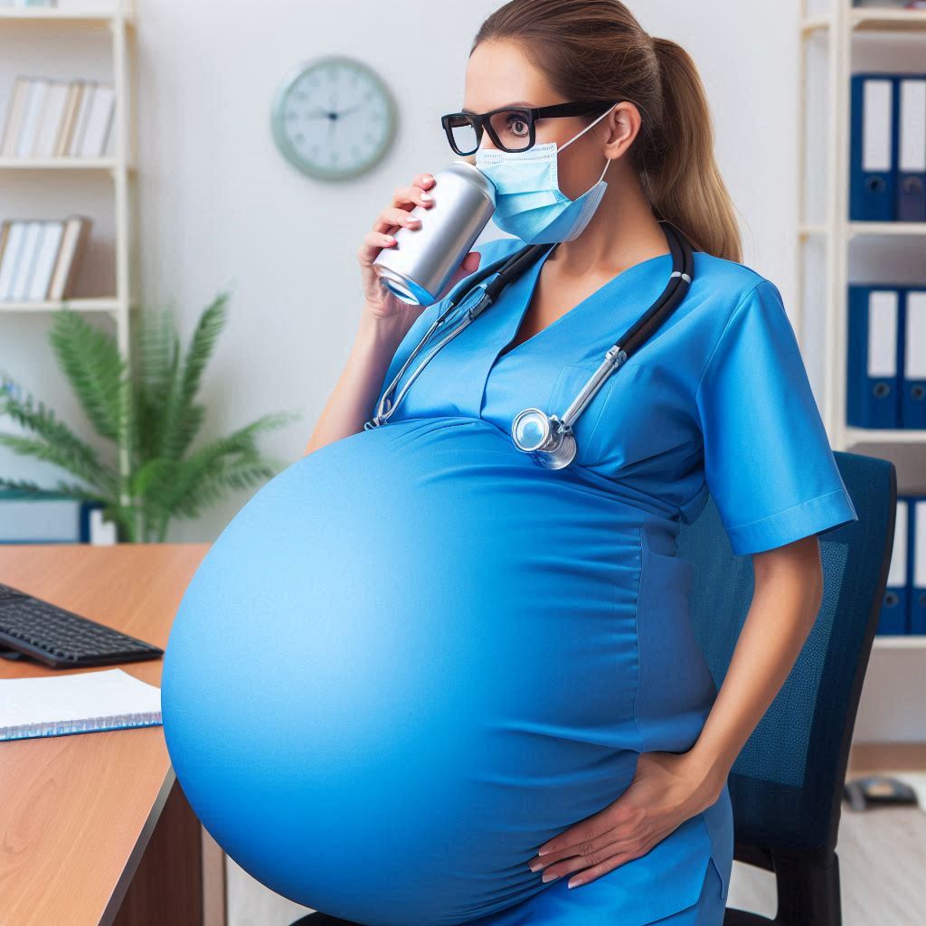 The nurse's beer belly