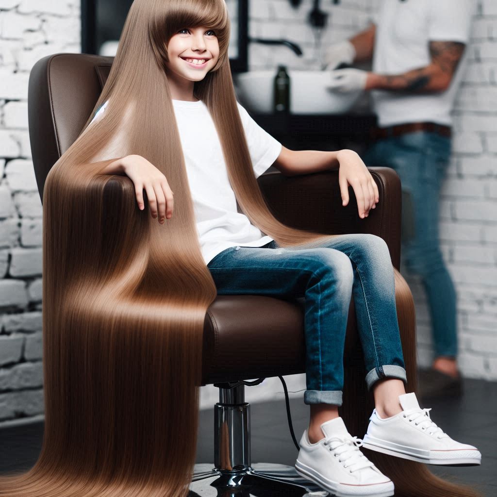 Getting treatment on my super long hair