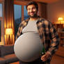 Dad's gigantic beer belly