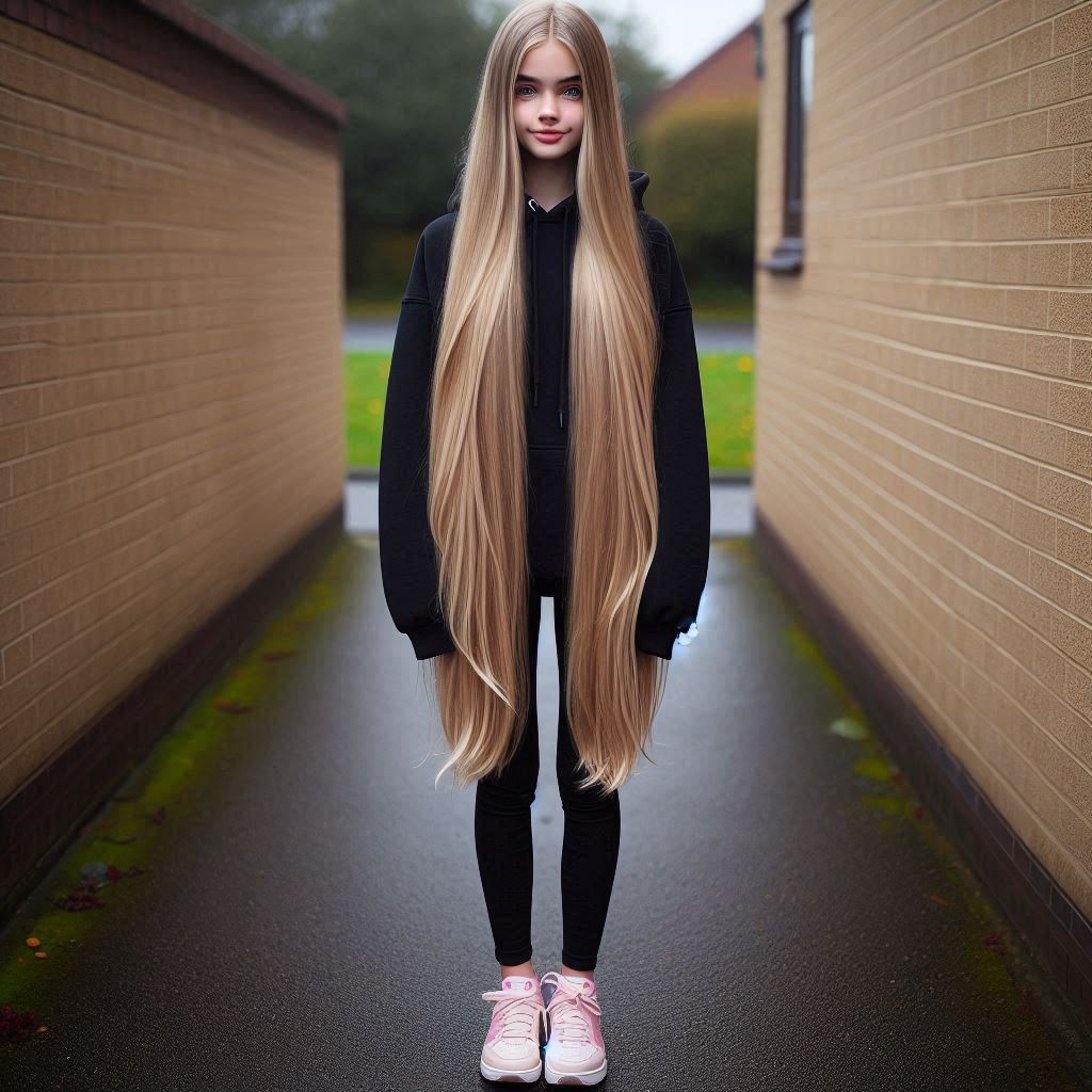 A 14-year-old girl on a long hair journey