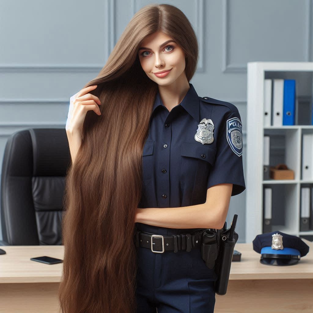 Police Officer lets her hair down