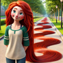 Merida with Absurdly Long Straight Hair