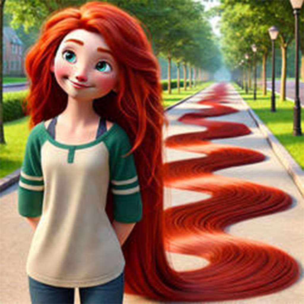 Merida with Absurdly Long Straight Hair