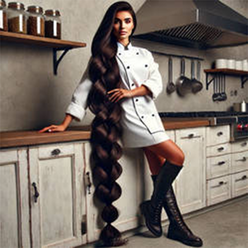The Chef's Very Long Dark Braid