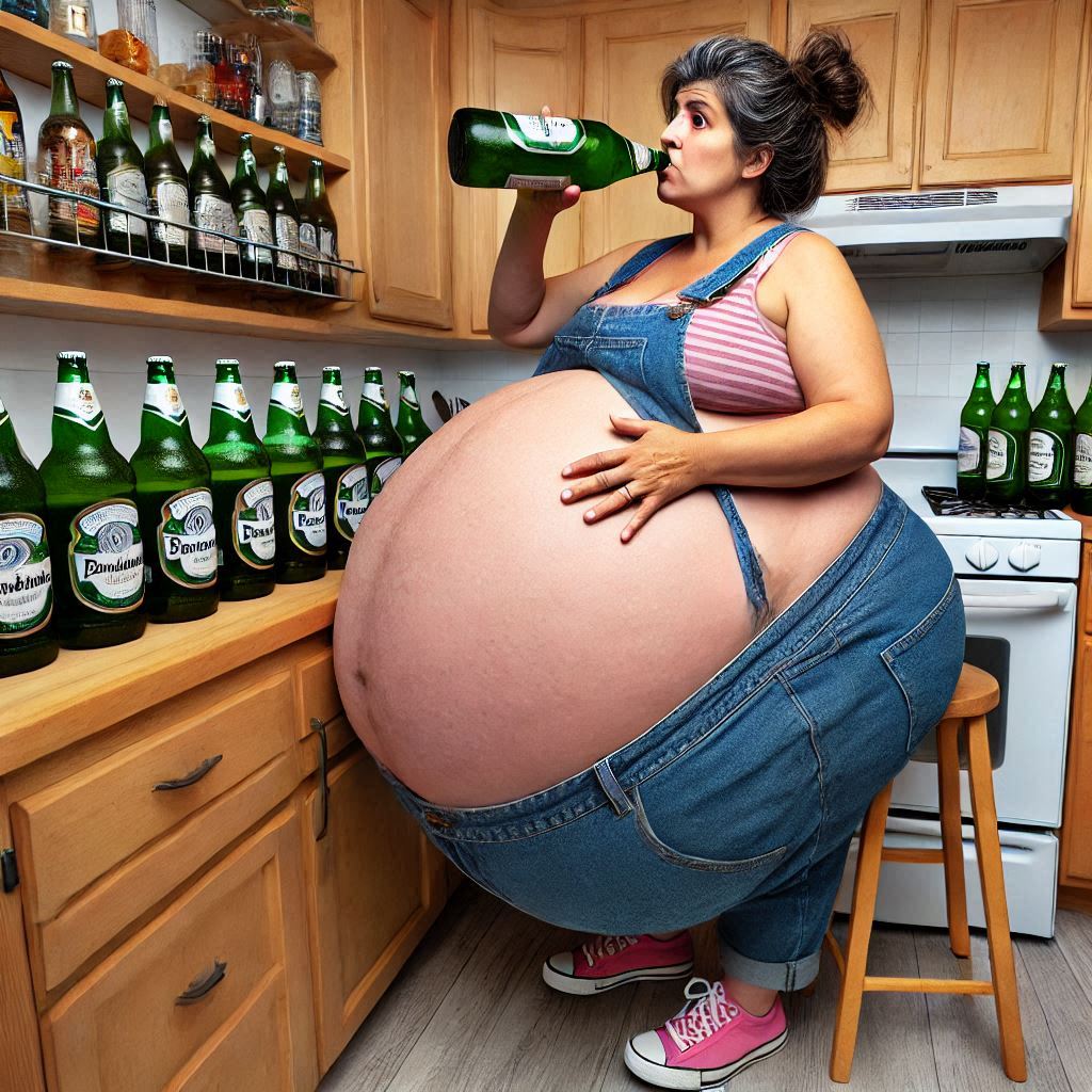 Momma's Massive Pregnant Beer Belly