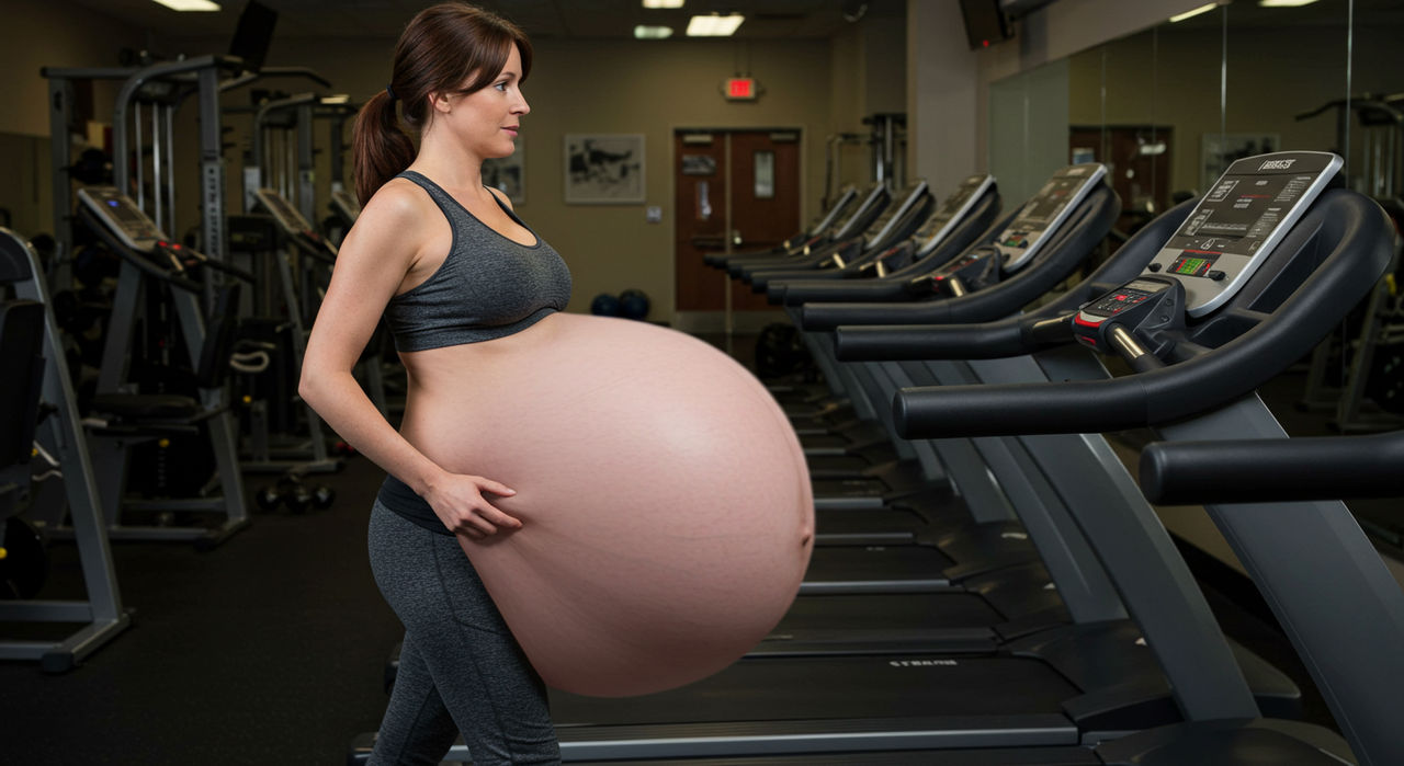 Exercising with a huge Belly