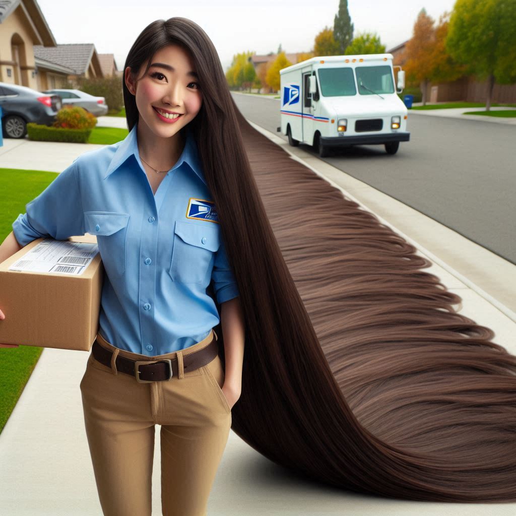 The Postal Worker with her super long hair