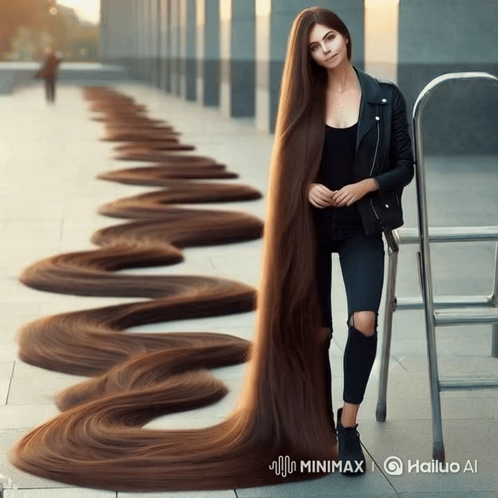 Out and about with my absurdly long 100-foot hair