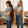 My Sister Helps me Brush my Long Hair